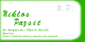 miklos pazsit business card